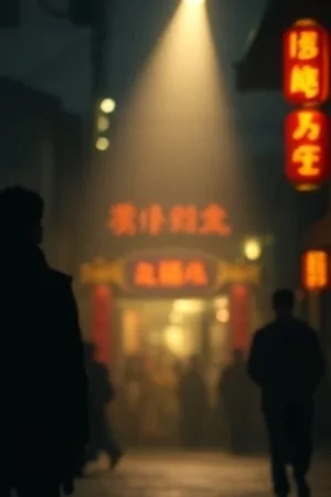 《长夜灯语》竖版海报，气象站窗口透出的唯一一束灯光