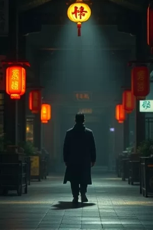 《木屋与星》竖版海报，森林木屋上空密布的星轨